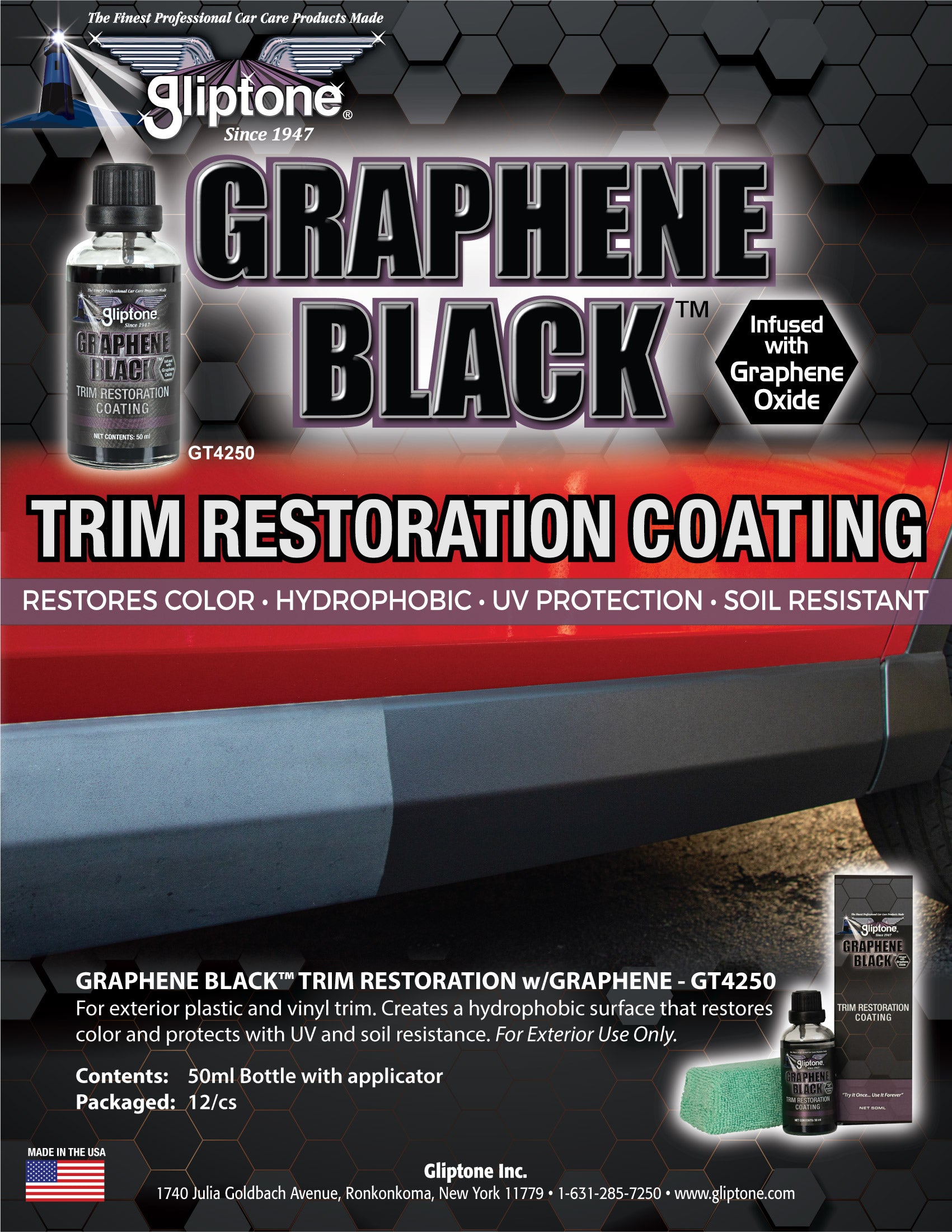 NEW Graphene Black for exterior trim restoration.  Long Term Solution!!!